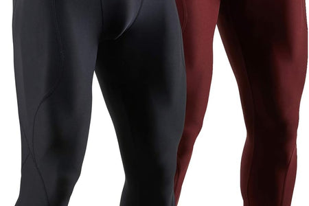 2 Pack Men'S Compression Pants Athletic Leggings with Pocket/Non-Pocket