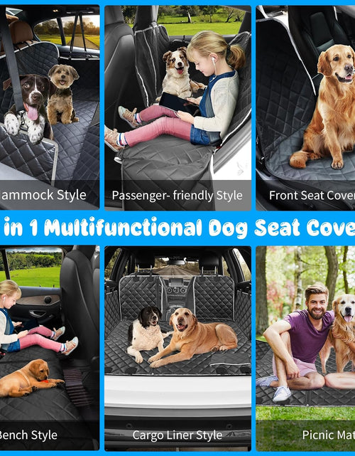 Load image into Gallery viewer, 6-In-1 Dog Car Seat Cover for Back Seat, Waterproof Dog Car Hammock 40/60 Split Dog Seat Cover with Mesh Window and Side Flap Pets Car Seat Protector Dog Backseat Cover for Car, SUV, Truck
