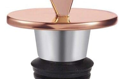 Wine and Beverage Bottle Stopper with Rose Gold Finish-Perfect Presents/Gift Idea for Valentines Day, Mothers Day, Fathers Day, Thanksgiving Day,E-Initial (Letter E)