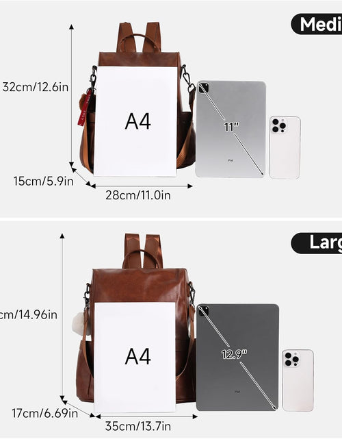 Load image into Gallery viewer, Women Backpack Purse PU Leather Anti-Theft Casual Shoulder Bag Fashion Ladies Satchel Bags
