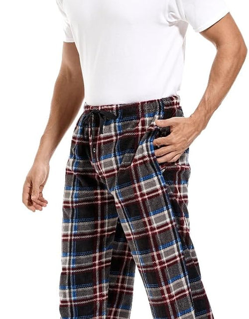 Load image into Gallery viewer, 3 Pack Plaid Mens Pajama Pants Set Bottoms Fleece Lounge Sleepwear Pjs with Pockets Microfleece
