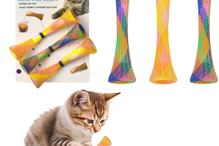 Ethical Pet Catnip Cat or Kitten Toy, Colorful Fun Tubes. Interactive Bouncy Cat Toy, Assorted Color