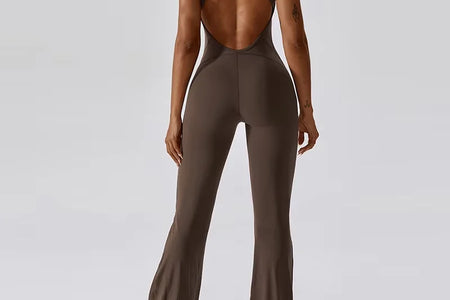 Sexy Back V Jumpsuit Gym Set Women Training Yoga Suit Sportswear Women Sports Jumpsuit Fitness Rompers Stretch Workout Bodysuits