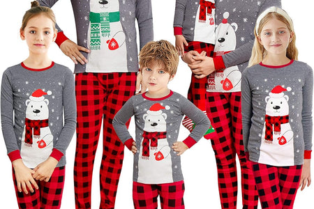 Christmas Family Matching Red Holiday Pajama PJ Sets