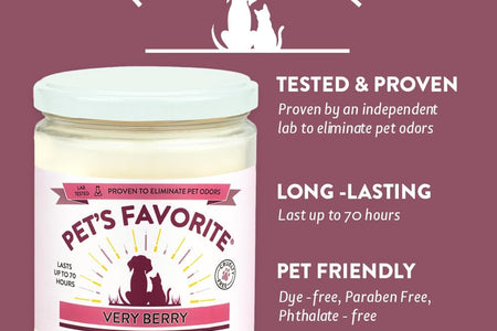 - Tested & Proven - Odor Eliminating Candle, Pet-Friendly Scented Candle, in 4 Great Fragrances – 70-Hour Burn Time, Cotton Wick (Very Berry, Pack of 1)