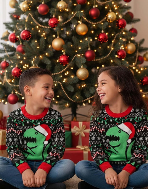 Load image into Gallery viewer, Big Trex Santa Ugly Christmas Sweater for Toddler Boys 2Y - 6Y Funny Xmas Outfit
