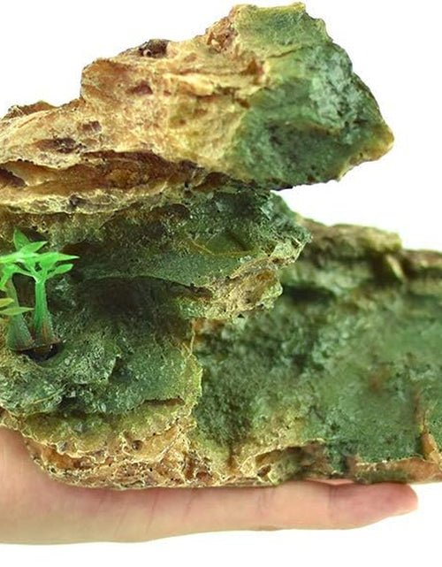 Load image into Gallery viewer, Reptile Small Hide, Turtles Hide Cage, Artificial Plant Rock, Humidified Habitat Decoration (Red Soil)
