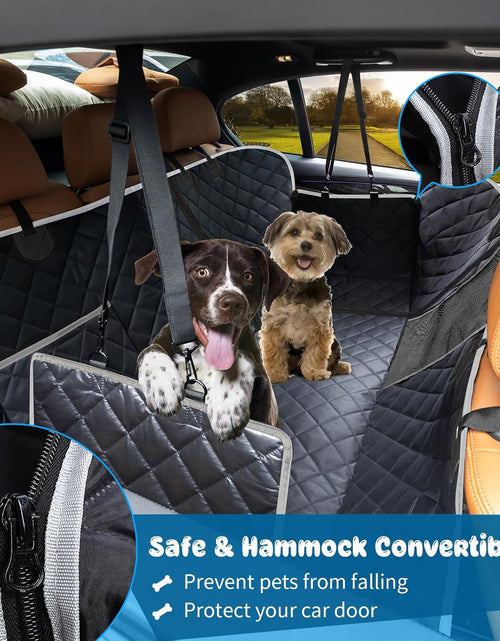 Load image into Gallery viewer, 6-In-1 Dog Car Seat Cover for Back Seat, Waterproof Dog Car Hammock 40/60 Split Dog Seat Cover with Mesh Window and Side Flap Pets Car Seat Protector Dog Backseat Cover for Car, SUV, Truck
