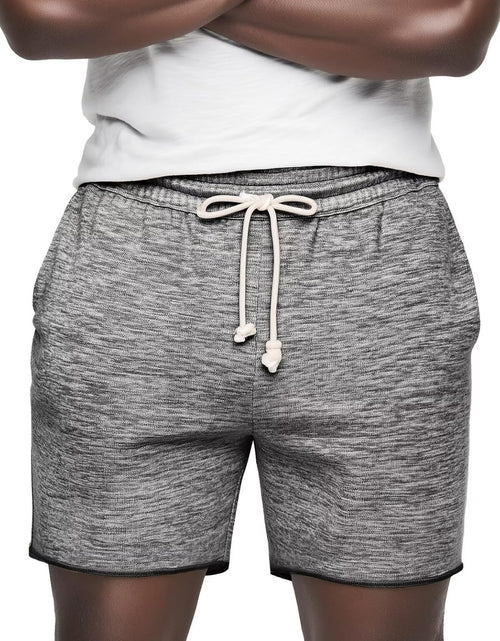 Load image into Gallery viewer, Mens Lounge Shorts Knit Terry Cloth Drawstring Athletic Sweat Shorts with Pockets 6 Inch
