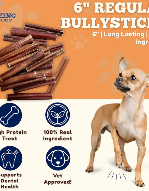 Load image into Gallery viewer, Bully Sticks 6 &amp; 7 Inch Regular Size - Premium Bully Stick Dog Chews - Long Lasting Bully Sticks for Dogs - Best Bully Stick Dog Bone - No Hide Dog Chews
