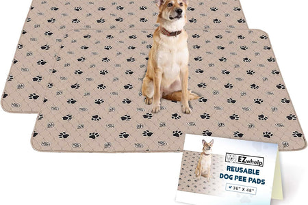 Pee Pads for Dogs - Dog & Puppy Training & Whelping Pads - Rounded Corners - Washable, Reusable - Waterproof, Sanitary Potty Protector Dog Mat - Pet Essentials - 2 Pack