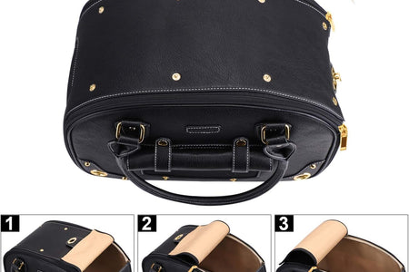 Dog Carrier, Pet Carrier, Dog Purse, Foldable Waterproof Premium PU Leather Pet Travel Portable Bag Carrier for Cat and Small Dog Home & Outdoor